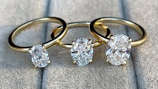 1 Carat vs 150 Carat vs 2 Carat Oval Diamond Engagement Rings [upl. by Laughton]