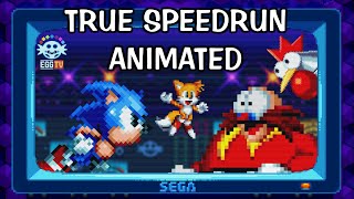 Sonic Mania TRUE legit Speedrun animated in 645 [upl. by Sac]