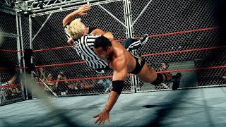 The Rock vs Shane McMahon w McMahons amp HHH WWF Title Steel Cage Match 22 [upl. by Hsital]