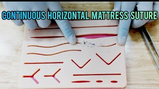 Continuous Horizontal mattress suture  Clinical skills [upl. by Gapin]