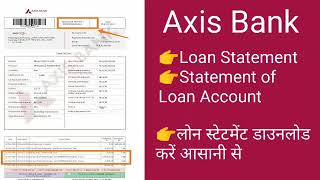 Axis Bank loan statement download [upl. by Aspasia]