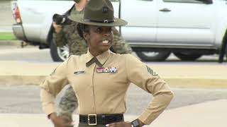 Marine Recruit Depot San Diego Welcomes Its First Female Recruits [upl. by Wasson]