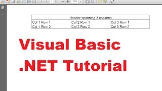 Visual Basic NET Tutorial 50  Add table into existing PDF using iTextSharp [upl. by Callida]