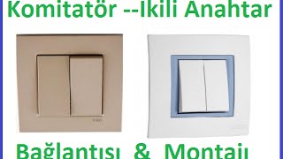 Komütatör Anahtar  İkili Anahtar Nasıl Bağlanır How to install commutator [upl. by Coltson985]