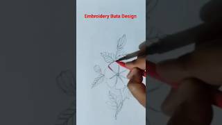 Embroidery Buta Designcolour Buta drawing shorts shortvideo [upl. by Serdna779]