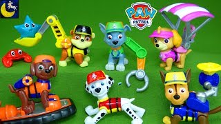 LOTS of Paw Patrol Toys Sea Patrol Lifeguard Pup Figures Sub Sea Patroller Mission Paw Cruiser Toys [upl. by Danella]