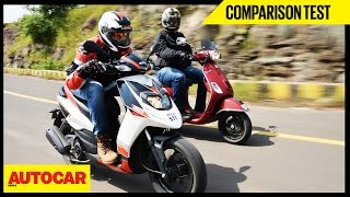 Aprilia SR 150 VS Vespa SXL 150  Comparison Test  Autocar India [upl. by Pollux]