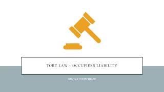 Tort Law  Occupiers Liability [upl. by Adnerb]