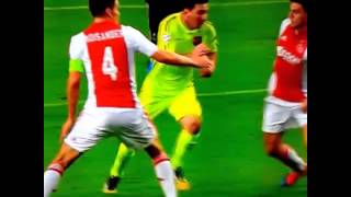 Joel Veltman Red Card Ajax  FC Barcelona 01 Champions League 05112014 [upl. by Aielam438]