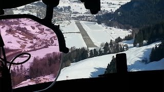 Falcon 7X Landing at SaanenGstaad Airport [upl. by Sanalda]