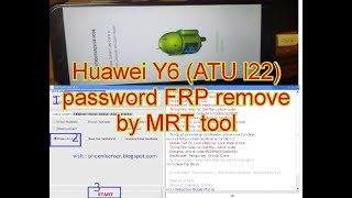 Huawei Y6 2018 ATU l22 password FRP remove by MRT [upl. by Wyne]