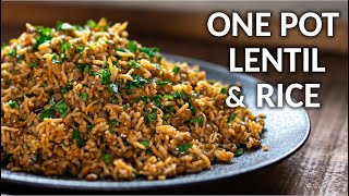 One Pot Lentil and Rice Recipe Inspired by Lebanese Mujadara 🇱🇧 Easy PlantBased Recipes for Vegans [upl. by Artair]