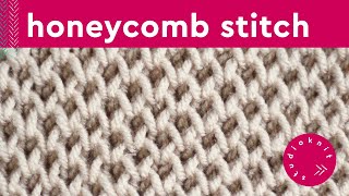 Honeycomb Stitch  Brioche Knitting Pattern 4 Row Repeat [upl. by Akinej]