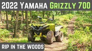 2022 Yamaha Grizzly 700  Rippin in the Woods [upl. by Lobell]