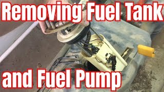 Removing the Fuel TankFuel Pump from a 2000 Chevy Silverado [upl. by Annamarie190]