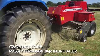 CampO Tractors  Massey Ferguson 1840 inline baler [upl. by Ranson]