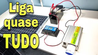 Mini sistema de ENERGIA SOLAR que liga quase TUDO [upl. by Aivatco274]