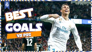 REAL MADRIDS Champions League goals vs PSG  Cristiano Benzema amp more [upl. by Oskar]