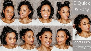 9 Quick amp Easy Short Curly HairStyles [upl. by Midge88]