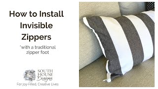 How to Make the Easiest Throw Pillows With Invisible Zippers From a Table Runner NO specialty foot [upl. by Marius]