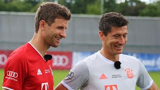 Penalty Challenge – Thomas Müller vs Robert Lewandowski [upl. by Aracahs971]