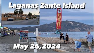 LAGANAS ZANTE  May 262024  SUMMER 2024  Laganas Beach  Beautiful Night [upl. by Anividul]