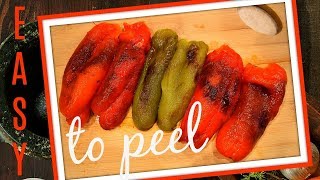 COOKING TIP  THE EASIEST WAY TO PEEL BELL PEPPERS  PEELING PEPPERS MADE EASY [upl. by Nisen]