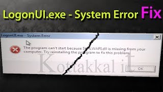 Logonuiexe System error Fixing [upl. by Adnamahs976]