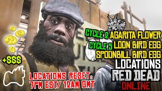 RED DEAD ONLINE Agarita Flower CYCLE 2 Loon Egg amp Spoonbill Egg CYCLE 5 Locations [upl. by Narik970]