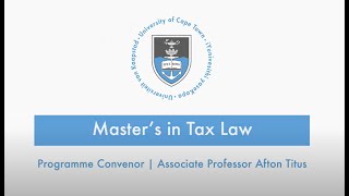 Masters in Tax Law [upl. by Merrilee285]