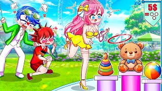 Anna amp Alex Ring Toss Challenge with Raddy  Gacha Life  Rainbow Z Multiverse [upl. by Wershba]