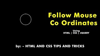 Make Div To Follow Mouse Position  HTML AND CSS TIPS AND TRICKS [upl. by Sher]