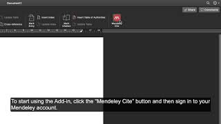 Installing the Mendeley Addin for Microsoft Word [upl. by Sheldon527]