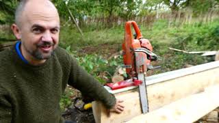 Chainsaw milling with a beam maker  beam machine [upl. by Rimat]