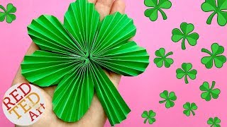 Paper Fan Shamrock Decoration DIY Paper Shamrock  Room Decor or DIY St Patricks Day Card [upl. by Ainedrag]