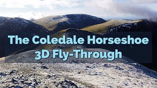 Hiking The Coledale Horseshoe  3D Aerial FlyThrough of the Route Lake District Circular Walk [upl. by Atirma]