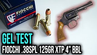 Fiocchi 38spl 125gr XTP 4quot BBL Gel Test Review [upl. by Seyah801]