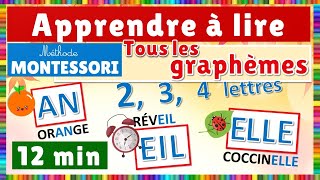 Méthode Montessori  Tous les graphèmes  2 3 et 4 lettres [upl. by Nonnah]