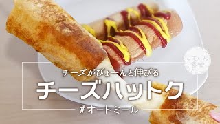 【超伸びる！】オートミールチーズハットグ オートミールレシピ ｜ 作り方 ｜ 料理ルーティン ｜ チーズドッグ ｜ 韓国料理 [upl. by Anitnemelc]