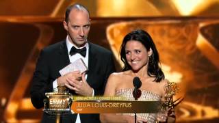 Julia Louis Dreyfus wins an Emmy for Veep 2013 [upl. by Rehctaht]