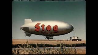 16mm film  Mid 1950s Stag Beer Blimp flight over Oklahoma City [upl. by Bove]