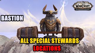 Bastion All Special Stewards Locations WoW [upl. by Ashby]