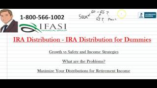 IRA Distribution  IRA Distribution for Dummies [upl. by Nike796]