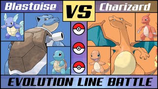 CHARIZARD vs BLASTOISE  Evolution Line Battle [upl. by Nikolai]