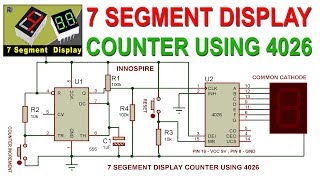 7 Segment Digital Counter Circuit using 4026 and 555 IC  Proteus Simulation [upl. by Mozelle]