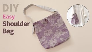 Diy shoulder Bag 숄더백 만들기Easy bag에코백 만들기ecobag tutorial초보도 가능한 심플 숄더백Eco Bag diy아라소잉 [upl. by Aivatahs]