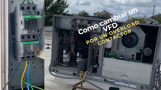 Como cambiar un variador de frecuencia por un overload contactor Rele de sobrecarga [upl. by Aroved]