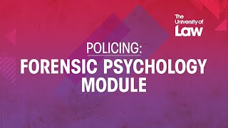 Forensic Psychology Module Policing – Jennifer  ULaw [upl. by Kelbee501]