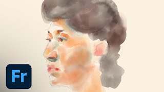 How To Paint with Realistic Watercolor Brushes in Adobe Fresco  Adobe Creative Cloud [upl. by Ahcila]