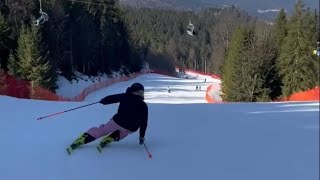 Skiing in GarmischPartenkirchen Zugspitze Kandahar 🇩🇪 with Vreni Lindebner ⛷ [upl. by Ardnasyl]